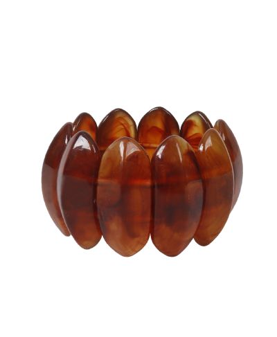 Statement armbanden met marmerlook in bruin