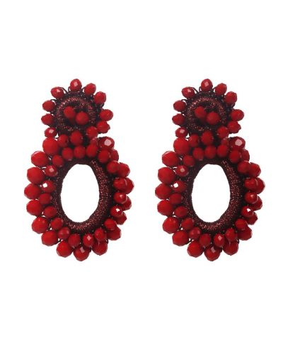 Statement oorbellen in de kleur rood
