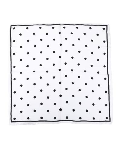 Wit satijnen sjaaltje met stippen