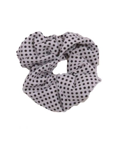 Scrunchie in wit met stippenprint