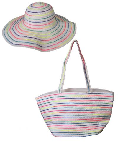 Set van strandtas en zonnehoed