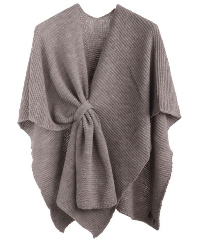 Alpaca-blend omslagdoek in taupe-grijs met lus