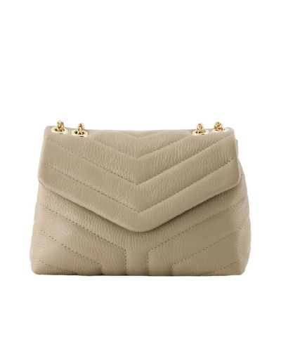 Lederen tas in de kleur taupe