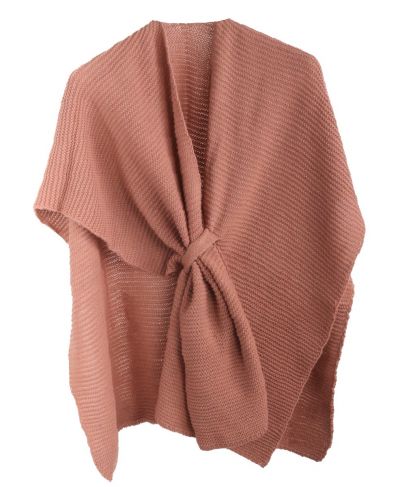 Alpaca-blend omslagdoek in terra met lus