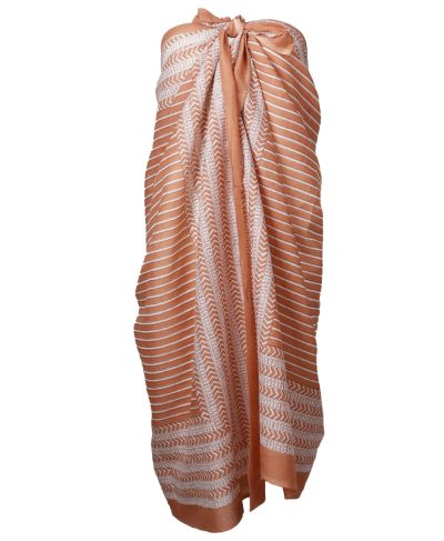 Katoenen sarong in de kleur terra