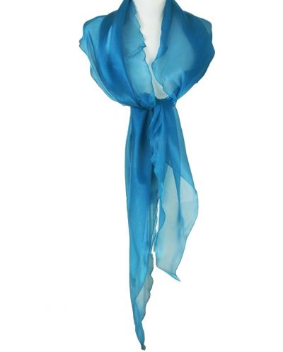 Turquoise stola met weerschijneffect