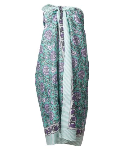 Mandi sarong in turquoise bloemenprint