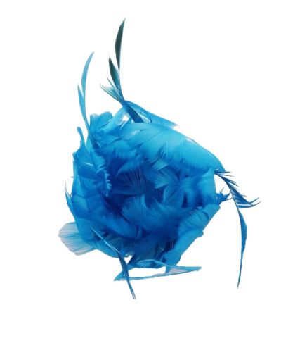 Turquoise veren bloemcorsage op speld