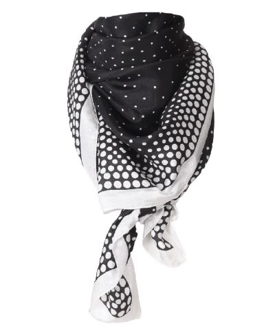 Vierkante zijde sjaal met polka dots