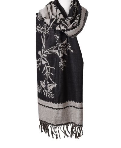 Wollen sjaal / omslagdoek met floral print