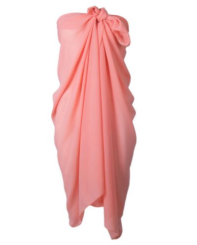 Zalmroze pareo van crêpe voile