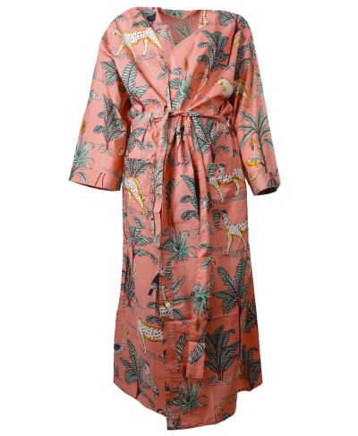 Kimono met tropische dierenprint