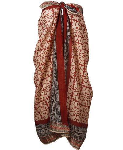 Katoenen sarong met mozaïek print in rood