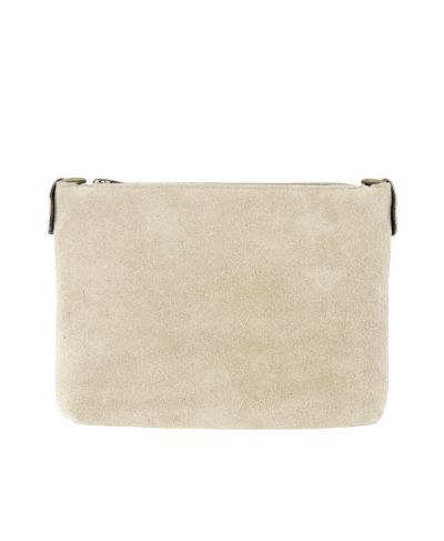 Suède crossbody tas in de kleur zand