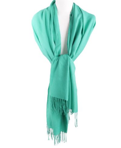 Effen zeegroene pashmina sjaal