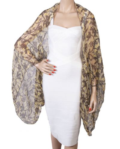 Bolero stola van zacht gecrushte chiffon zijde