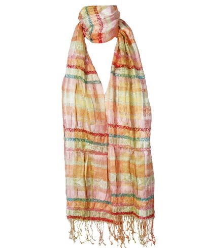 Zijden pashmina sjaal met pasteltinten