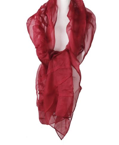 Zijden ruches stola in rood