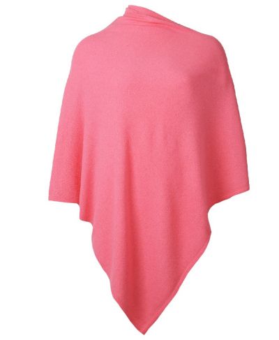 Zuurstok roze kasjmier-blend poncho