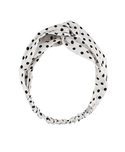 Witte haarband met polka dot print