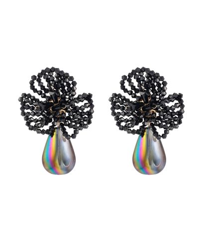 Bloemen oorbellen met pareldetail