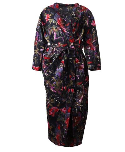 Kimono met bloemen- en vogelprint