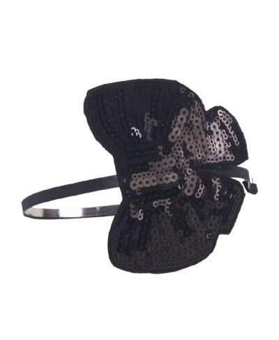 Zwarte skinny diadeem met pailletten-vlinder