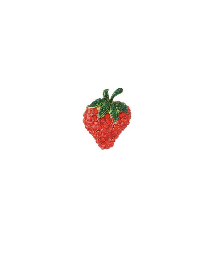 Aardbeien broche met strass