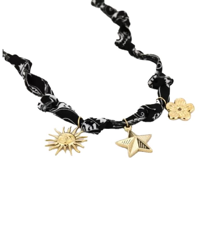Bandana gevlochten ketting met zonnetje