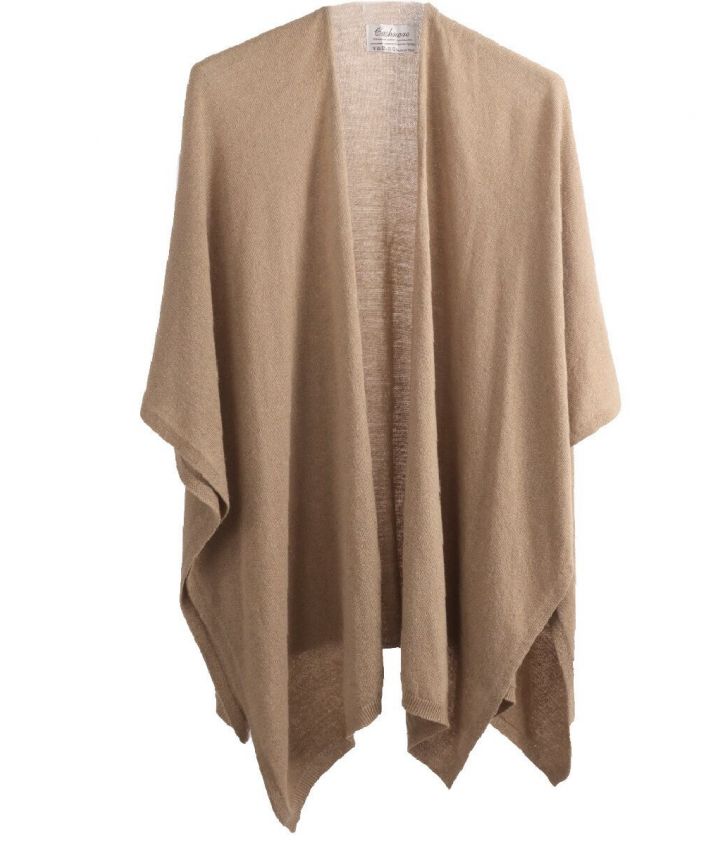 Beige kasjmier-blend omslagdoek