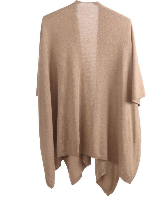 Beige kasjmier-blend omslagdoek