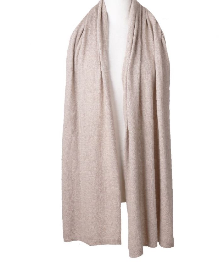 Beige kasjmier-blend sjaal 