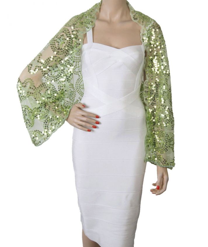 Lime groene tule bolero-stola