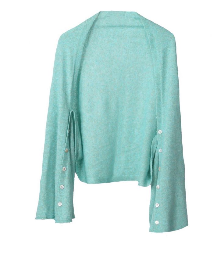 Bolero / poncho van kasjmier blend in mintgroen