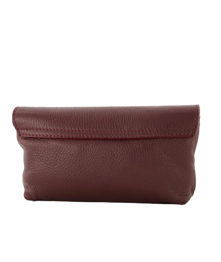 Helene lederen clutch in bordeauxrood