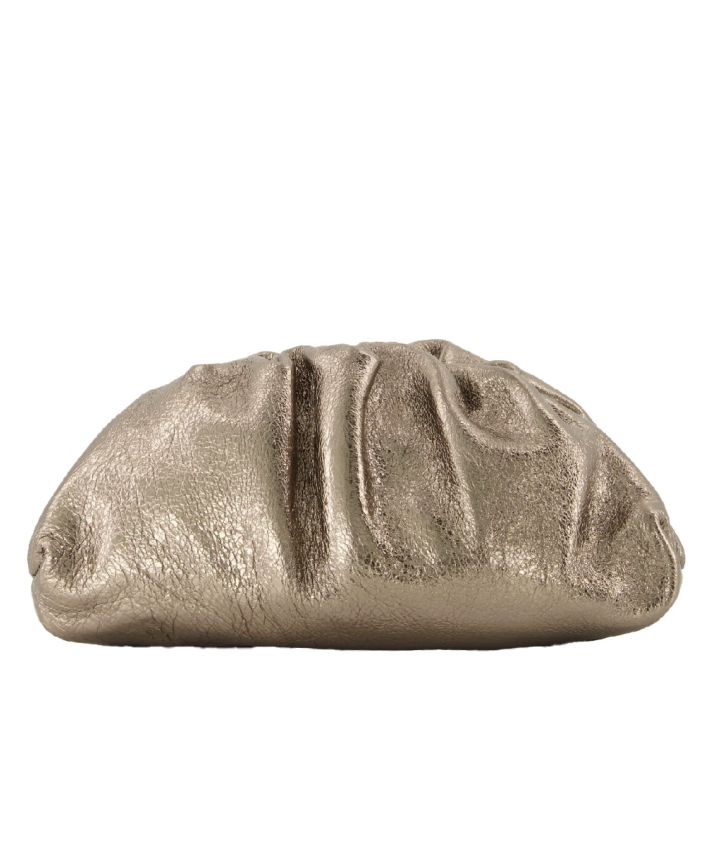 Metallic leren clutch in brons