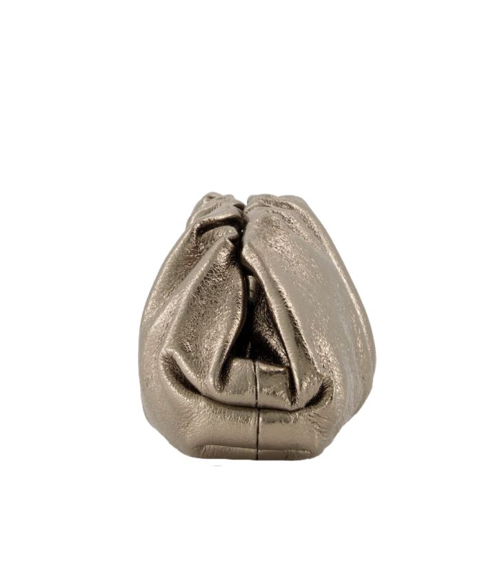 Metallic leren clutch in brons