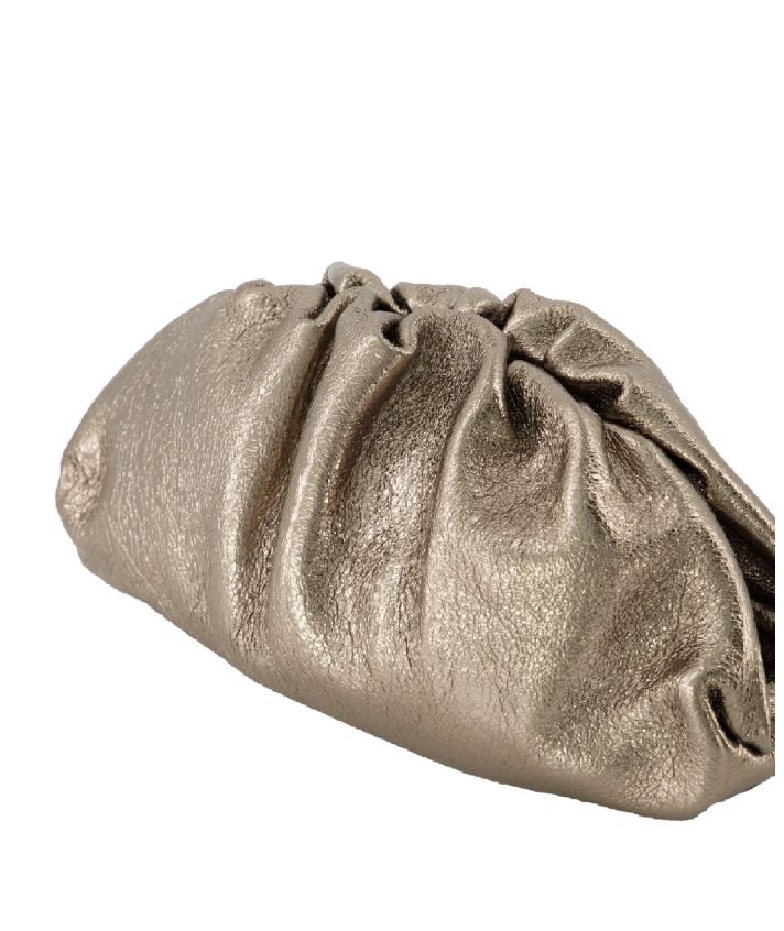 Metallic leren clutch in brons