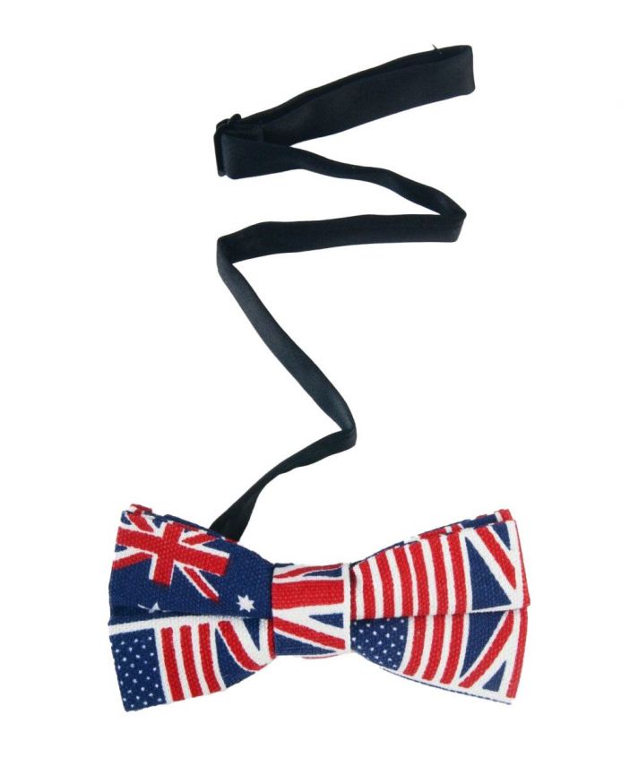 Vlinderstrik met USA/Engelse vlag motief