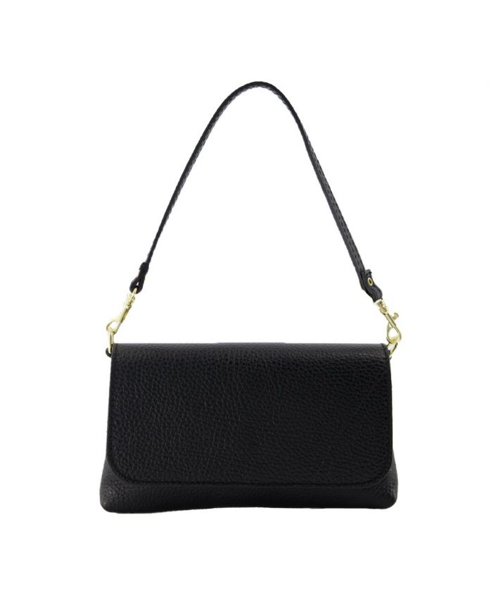 Lederen clutch in zwart