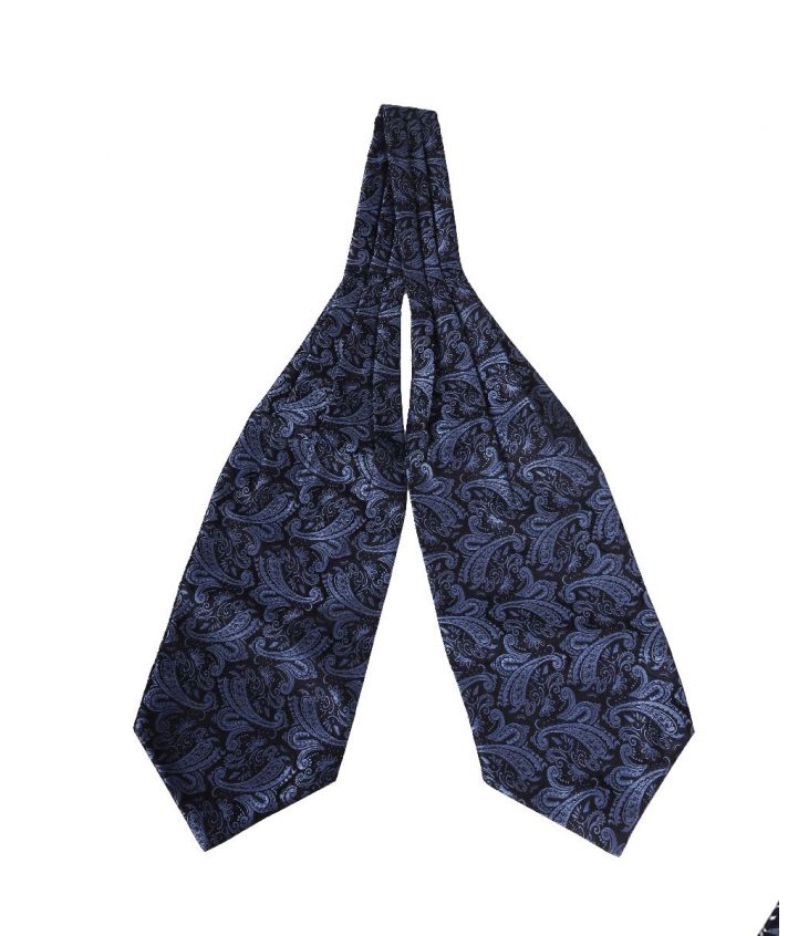 Cravat met paisley print in jeansblauw en zwart