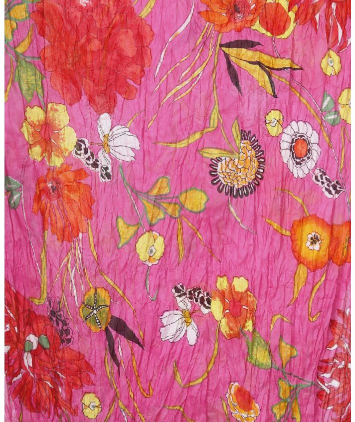 Katoenen sjaal met diverse bloemen