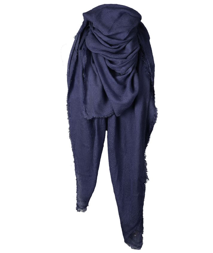 XL sjaal van kasjmier-modal blend in donkerblauw