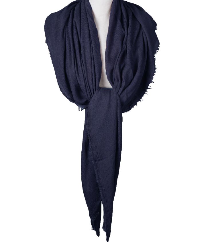XL sjaal van kasjmier-modal blend in donkerblauw