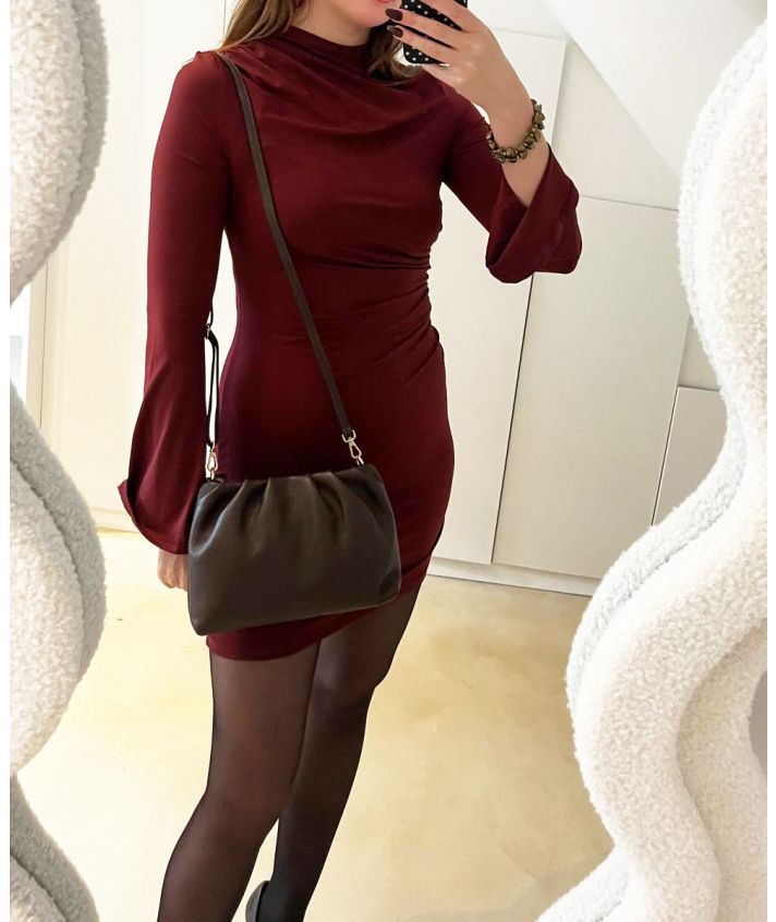 Lederen handtas met strik