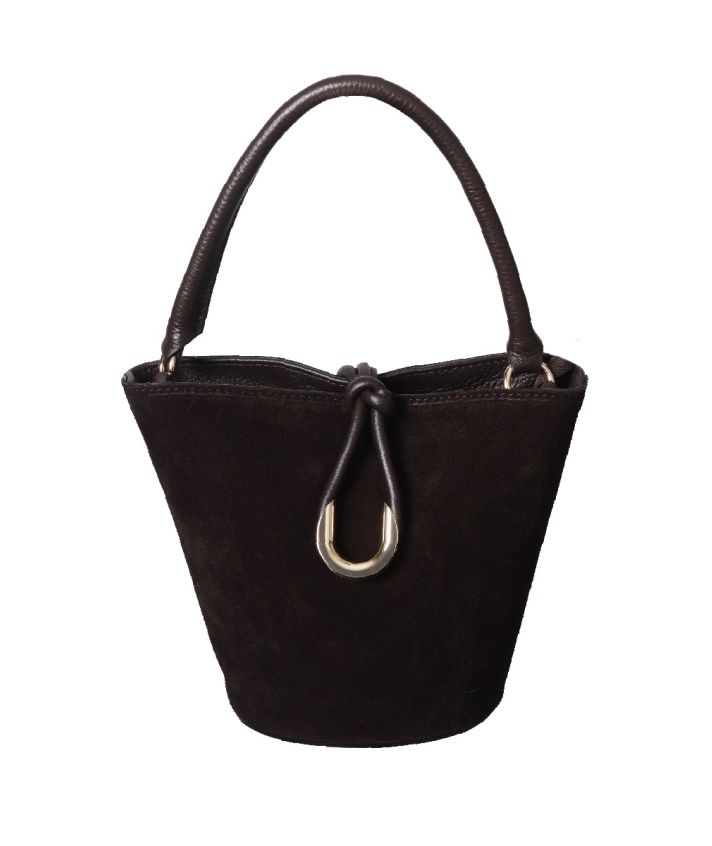 Leren suède bucket tas