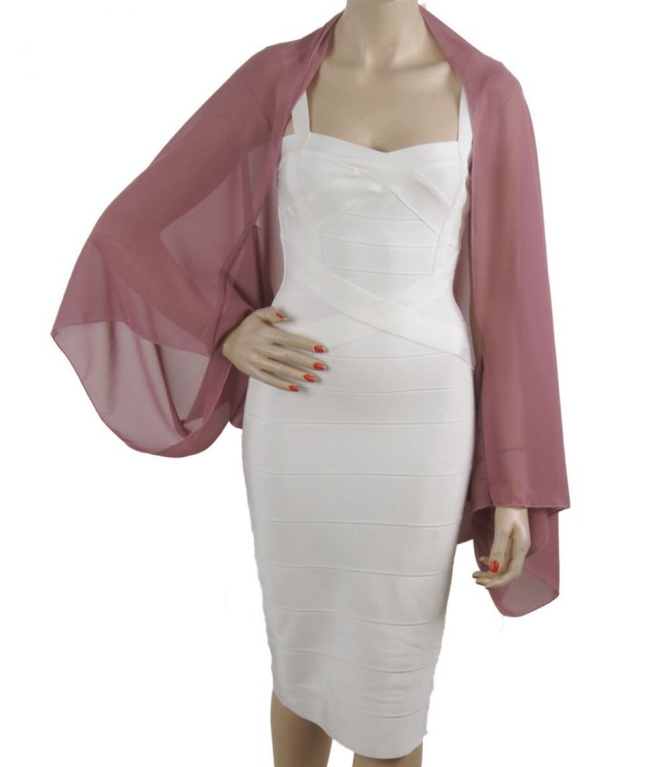 Donker-oudroze bolero stola van crêpe voile
