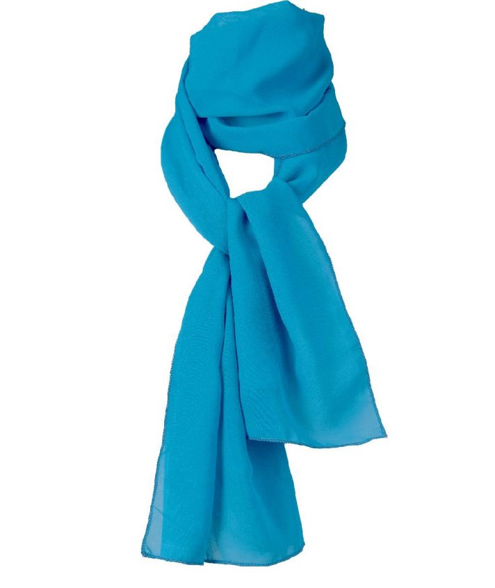 Donker-turquoise crêpe voile sjaal