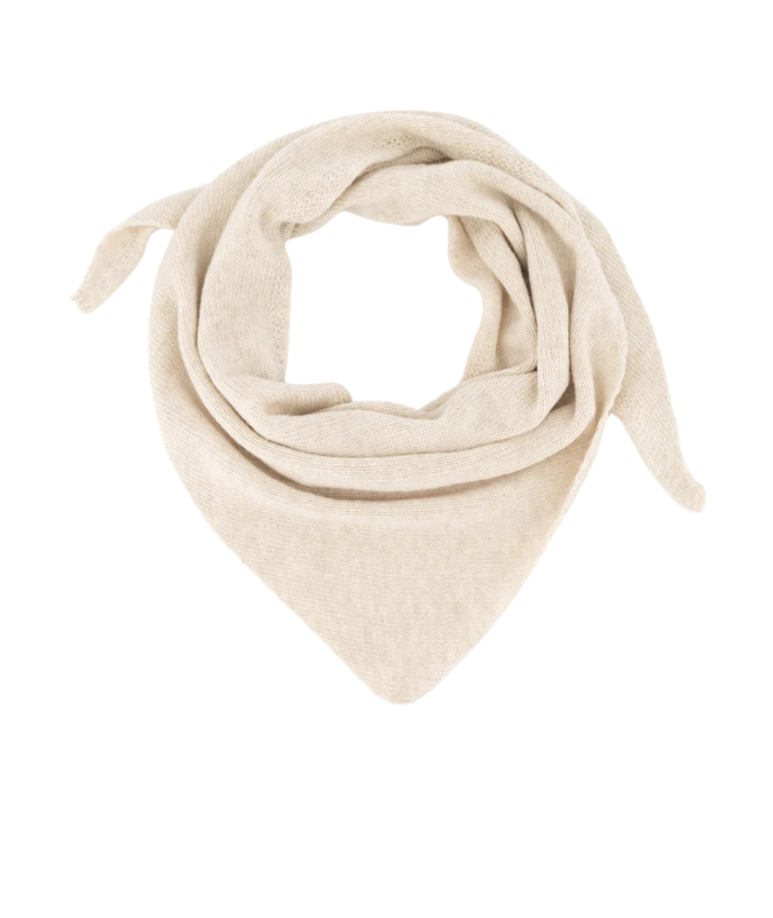 Kasjmier-mix driehoek sjaaltje in lichtbeige