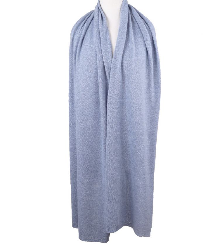 Gemêleerde kasjmier-blend sjaal in blauw